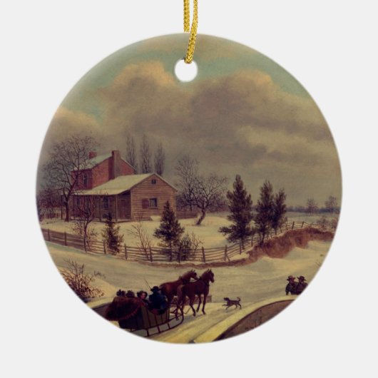 Pennsylvania Winter Scene van Birch: Keramisch Ornament (Voorkant)