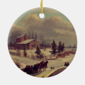 Pennsylvania Winter Scene van Birch: Keramisch Ornament (Achterkant)