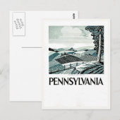 Pennsylvania -  WPA-Poster - Boerderij en veld Briefkaart (Voorkant / Achterkant)