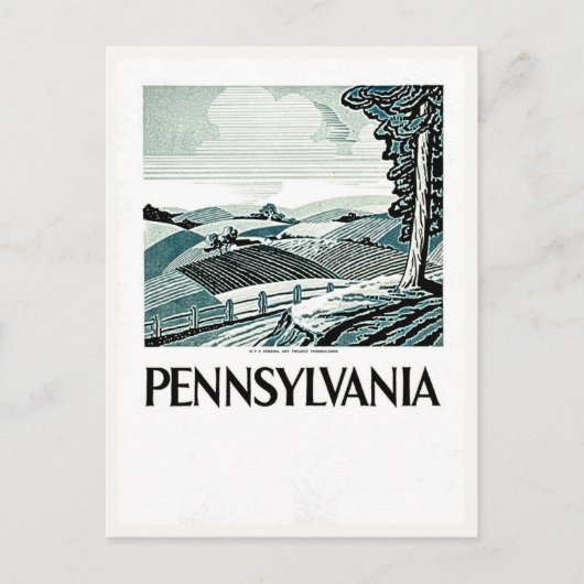 Pennsylvania -  WPA-Poster - Boerderij en veld Briefkaart (Voorkant)