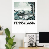 Pennsylvania -  WPA-Poster - Boerderij en veld Poster (Thuiskantoor)
