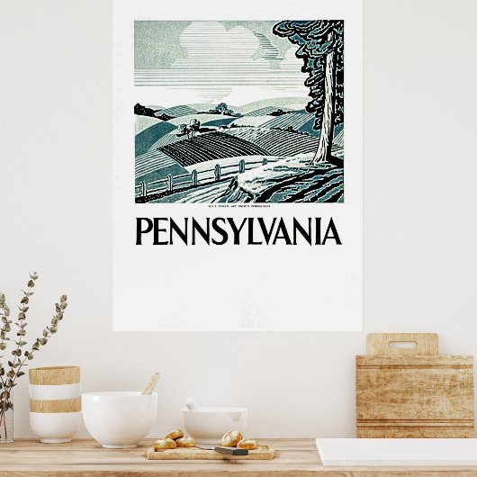 Pennsylvania - WPA-Poster - Boerderij en veld Poster (Keuken)