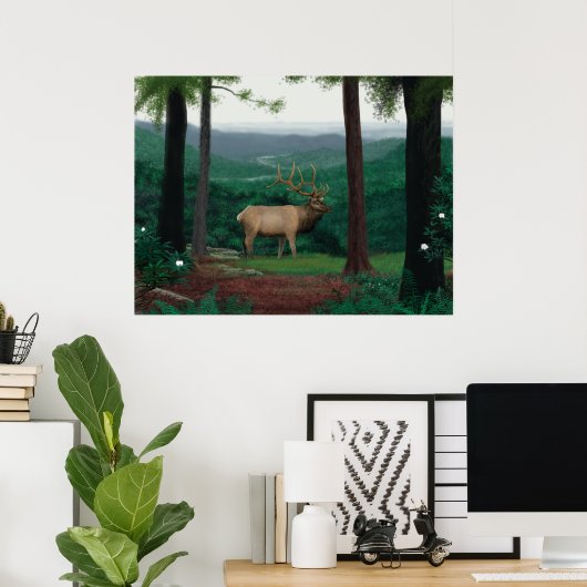 Pennsylvanian Elk Poster (Thuiskantoor)