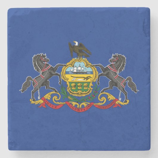Pennsylvanian Flag Stenen Onderzetter (Voorkant)