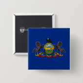 Pennsylvanian Flag Vierkante Button 5,1 Cm (Voorkant /achterkant)