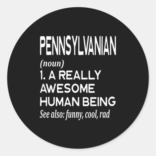 Pennsylvanian Pennsylvania Pa Philly Philadelphia  Ronde Sticker (Voorkant)