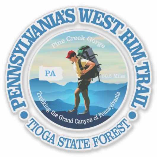 Pennsylvania's West Rim Trail Sticker (Voorkant)