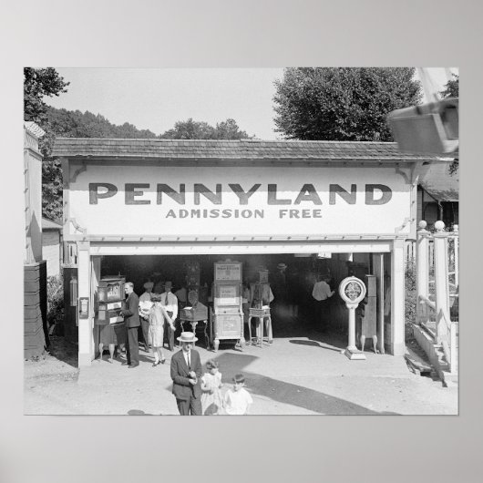 Penny Arcade, 1928. Oude foto Poster (Voorkant)