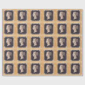 Penny Black Postage Stamp Cadeaupapier (Vlak)