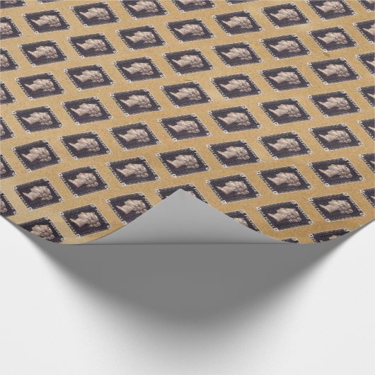 Penny Black Postage Stamp Cadeaupapier (Hoek)