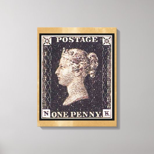 Penny Black Postage Stamp Canvas Afdruk (Voorkant)