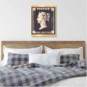 Penny Black Postage Stamp Canvas Afdruk (Insitu (Slaapkamer))