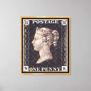 Penny Black Postage Stamp Canvas Afdruk