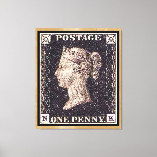 Penny Black Postage Stamp Canvas Afdruk (Voorkant)