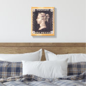 Penny Black Postage Stamp Canvas Afdruk (Insitu (Slaapkamer))