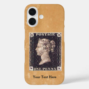Penny Black Postage Stamp iPhone 16 Hoesje