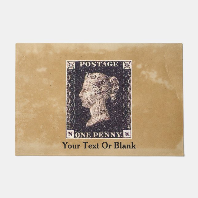 Penny Black Postage Stamp Deurmat (Voorkant)