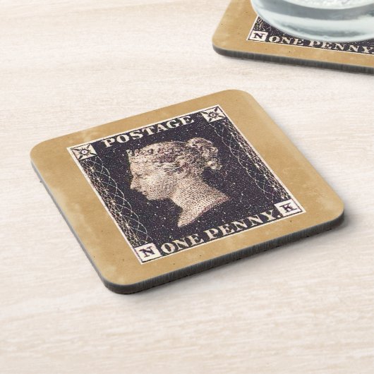 Penny Black Postage Stamp Drankjes Onderzetter (Linkerzijde)