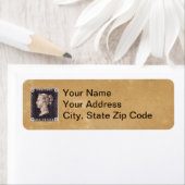 Penny Black Postage Stamp Etiket (Insitu)