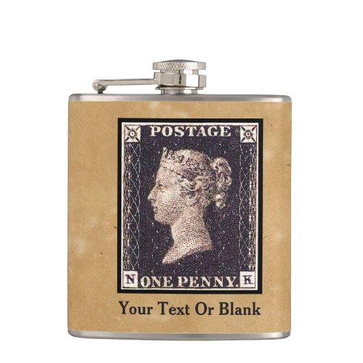 Penny Black Postage Stamp Heupfles (Voorkant)