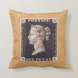 Penny Black Postage Stamp Kussen