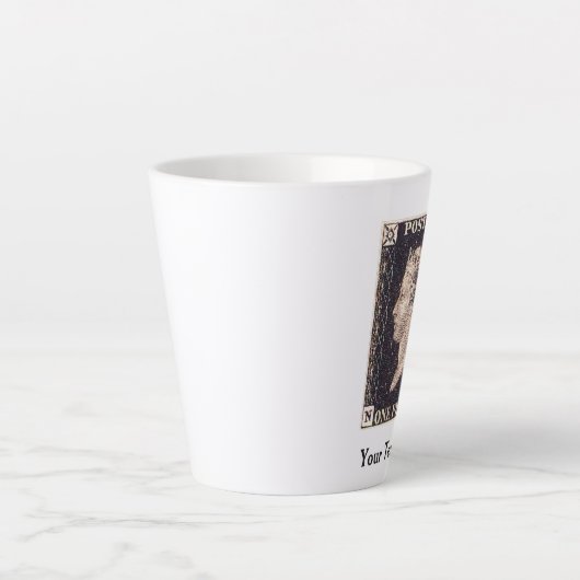 Penny Black Postage Stamp Latte Mok (Voorkant)