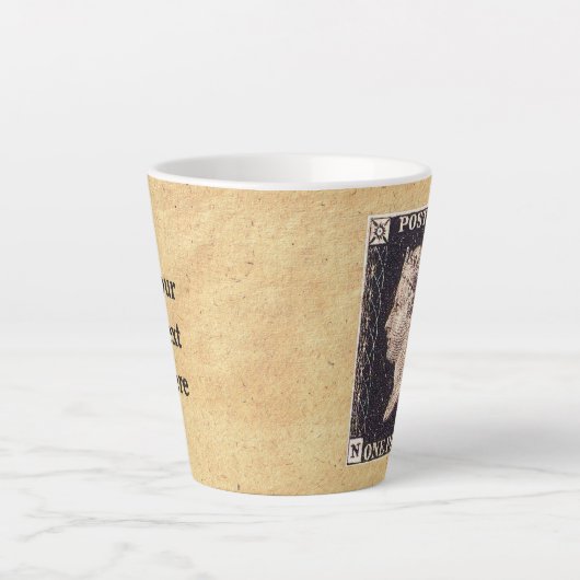 Penny Black Postage Stamp Latte Mok (Voorkant)