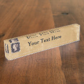 Penny Black Postage Stamp Naambordje (Zijkant)