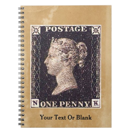 Penny Black Postage Stamp Notitieboek (Voorkant)