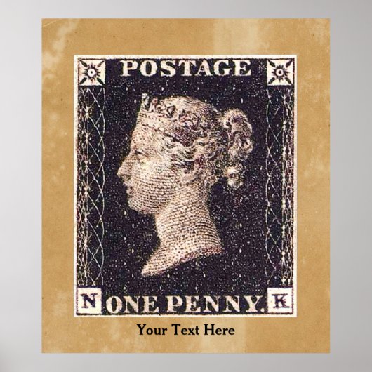 Penny Black Postage Stamp Poster (Voorkant)