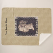 Penny Black Postage Stamp Sherpa Deken (Voorkant (horizontaal))