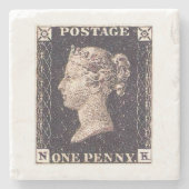 Penny Black Postage Stamp Stenen Onderzetter (Voorkant)