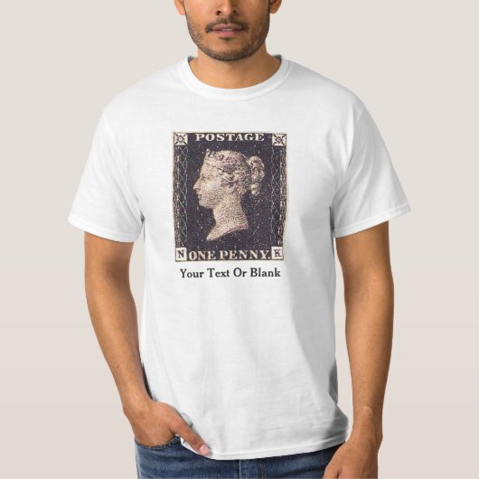 Penny Black Postage Stamp T-shirt (Voorkant)