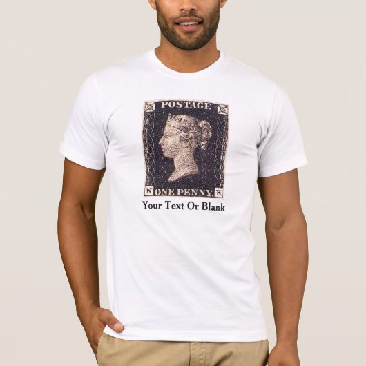 Penny Black Postage Stamp T-shirt (Voorkant)