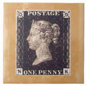 Penny Black Postage Stamp Tegeltje (Voorkant)