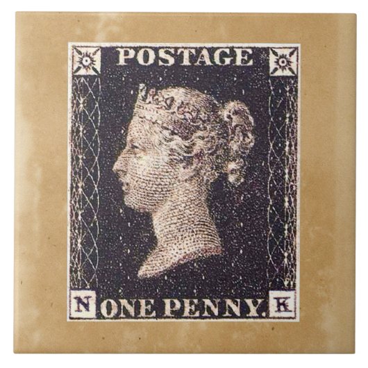 Penny Black Postage Stamp Tegeltje (Voorkant)