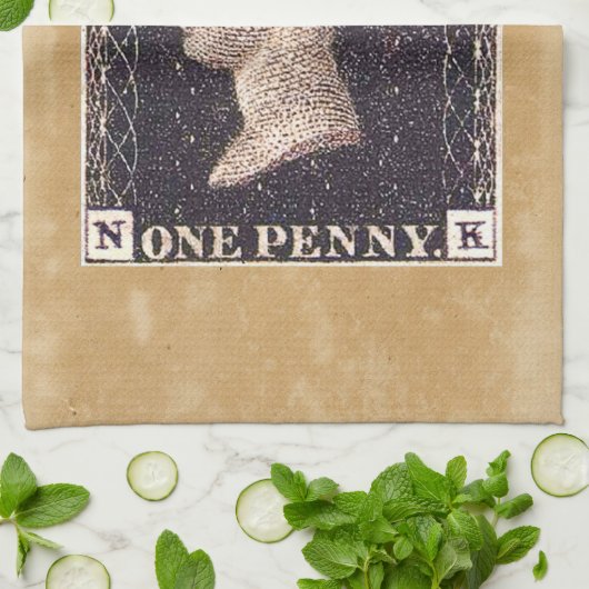 Penny Black Postage Stamp Theedoek (Gevouwen)