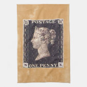 Penny Black Postage Stamp Theedoek (Verticaal)