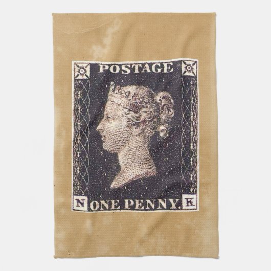 Penny Black Postage Stamp Theedoek (Verticaal)