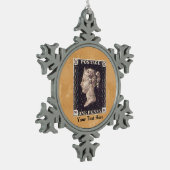 Penny Black Postage Stamp Tin Sneeuwvlok Ornament (Links)