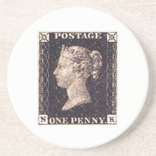 Penny Black Postage Stamp Zandsteen Onderzetter