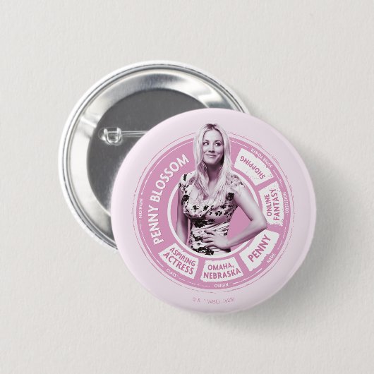 Penny Blossom Info Graphic Ronde Button 5,7 Cm (Voorkant /achterkant)