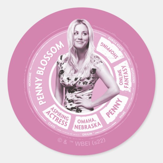 Penny Blossom Info Graphic Ronde Sticker (Voorkant)