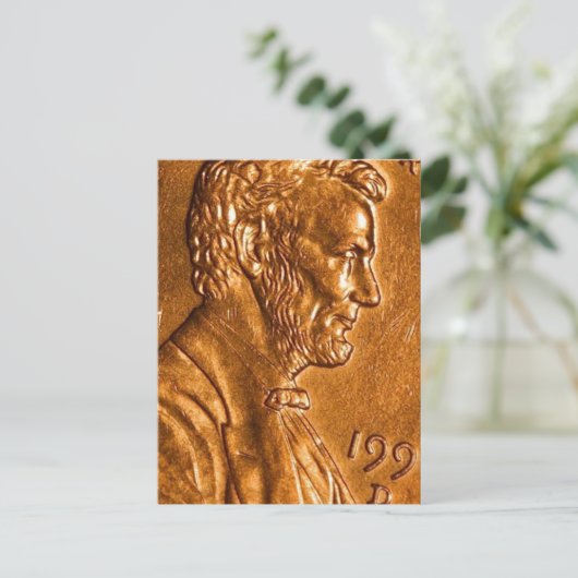 Penny Cents Copper Lincoln Briefkaart (Staand voorkant)
