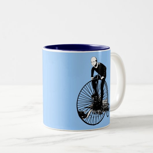 Penny Farthing  Bicycle Art Tweekleurige Koffiemok (Voorkant rechts)