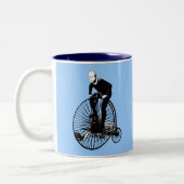 Penny Farthing  Bicycle Art Tweekleurige Koffiemok (Links)
