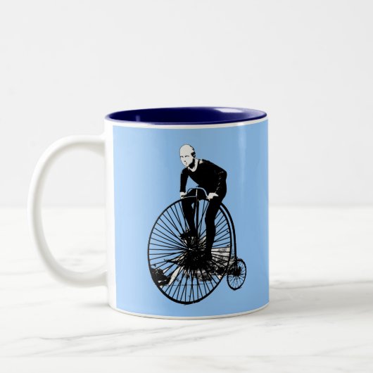 Penny Farthing  Bicycle Art Tweekleurige Koffiemok (Links)