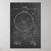 Penny Farthing Bicycle Blueprint Poster (Voorkant)