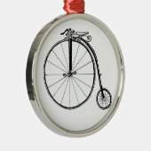 Penny Farthing  Bicycle Illustratie Metalen Ornament (Rechts)