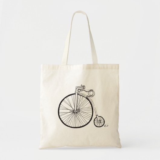 Penny Farthing Bicycle Print Canvas tas (Voorkant)